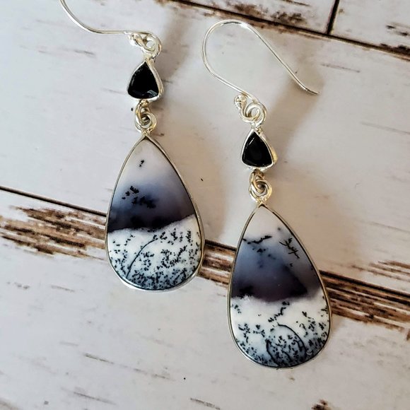 Jewelry - Merlinite Dendritic Opal & Black Onyx Ring